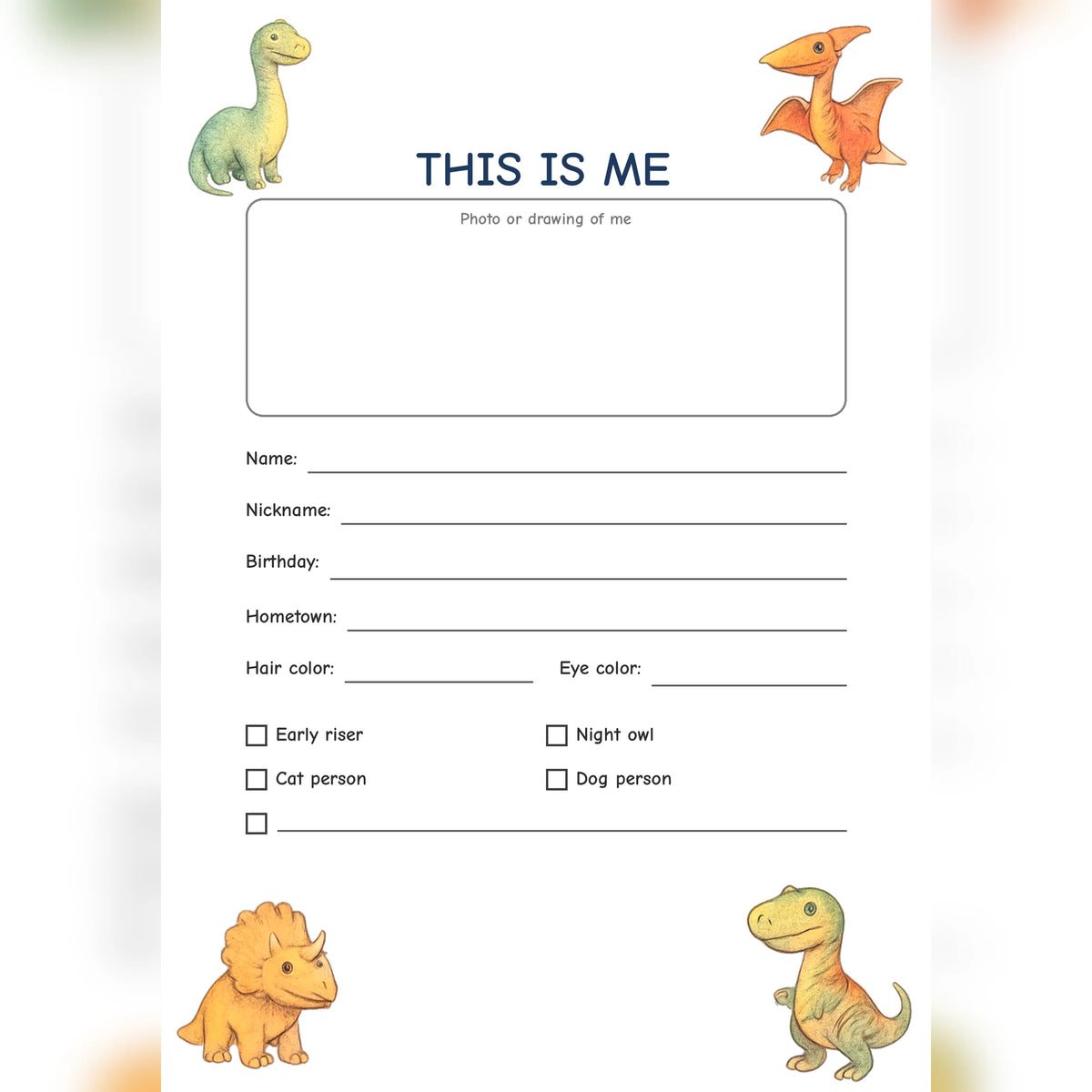 Friendship Book Dinosaur