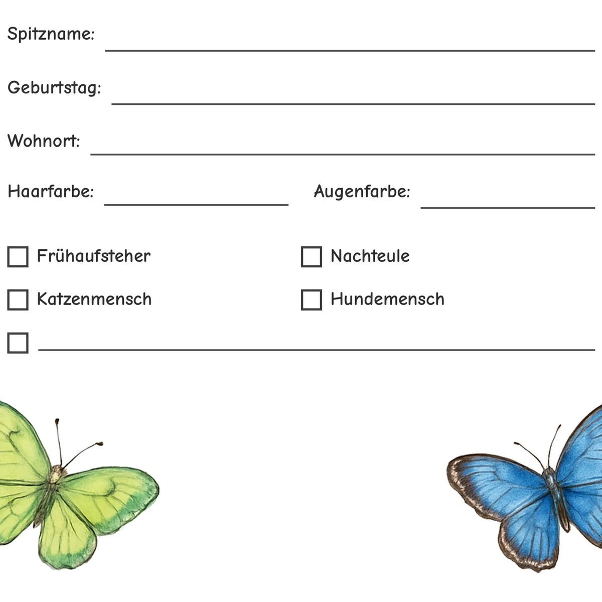 Freundebuch Butterflies