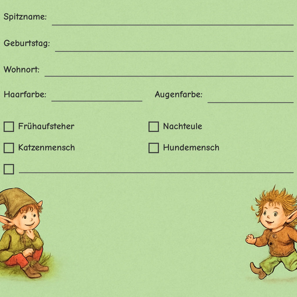 Freundebuch Brownie detail ankreuzfelder