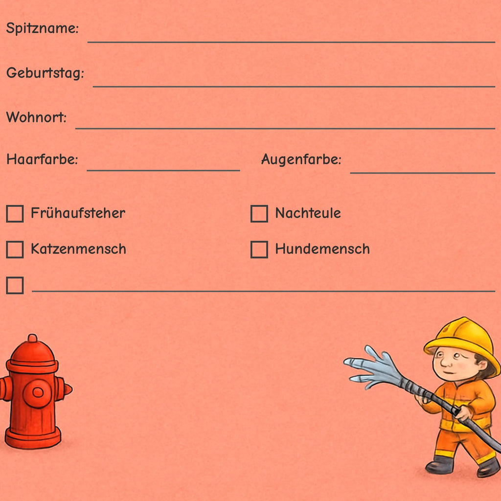 Freundebuch Fire Department detail ankreuzfelder
