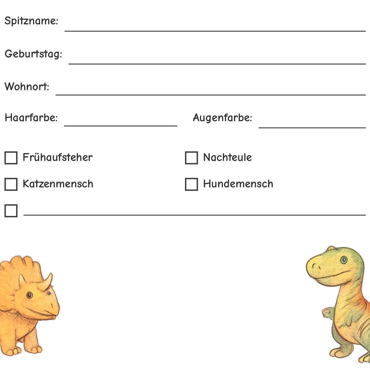 Freundebuch Dinosaur