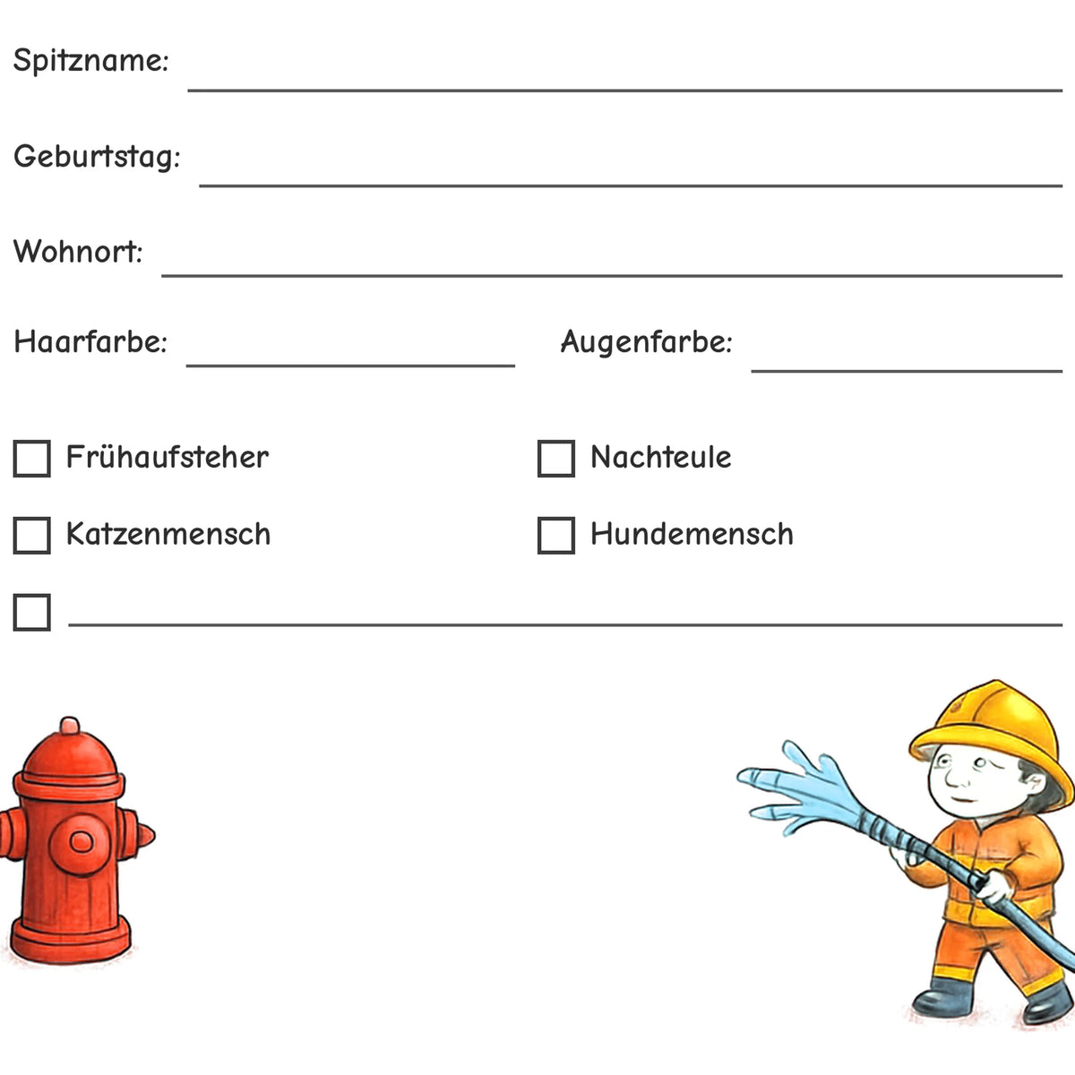 Freundebuch Fire Department