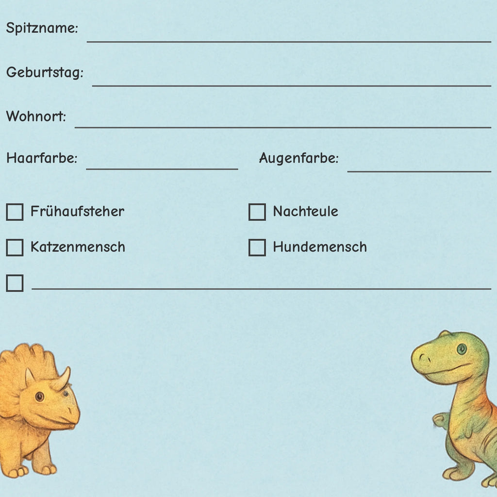 Freundebuch Dinosaur detail ankreuzfelder