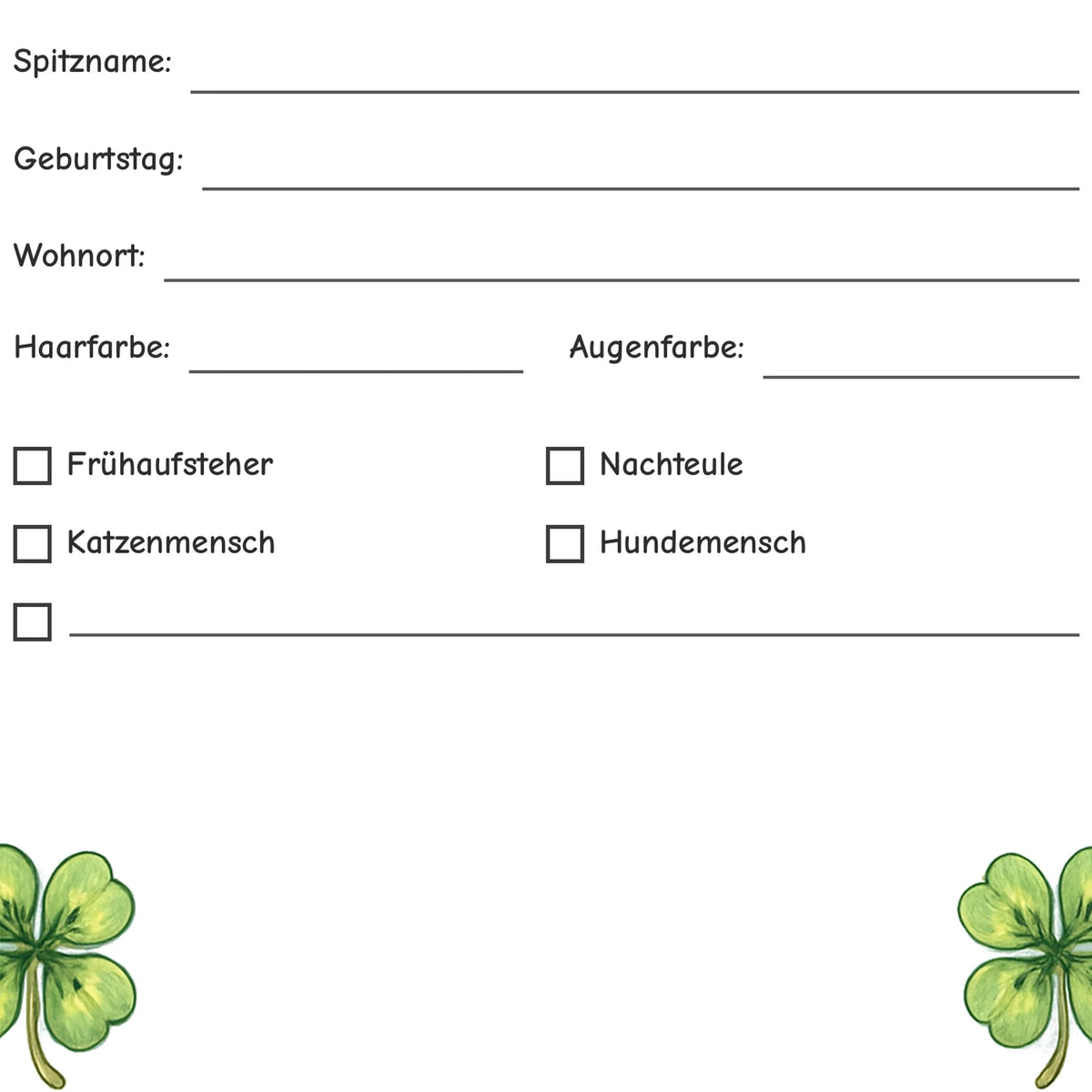 Freundebuch Four-Leaf Clover