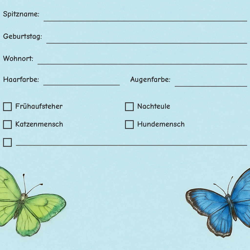 Freundebuch Butterflies detail ankreuzfelder
