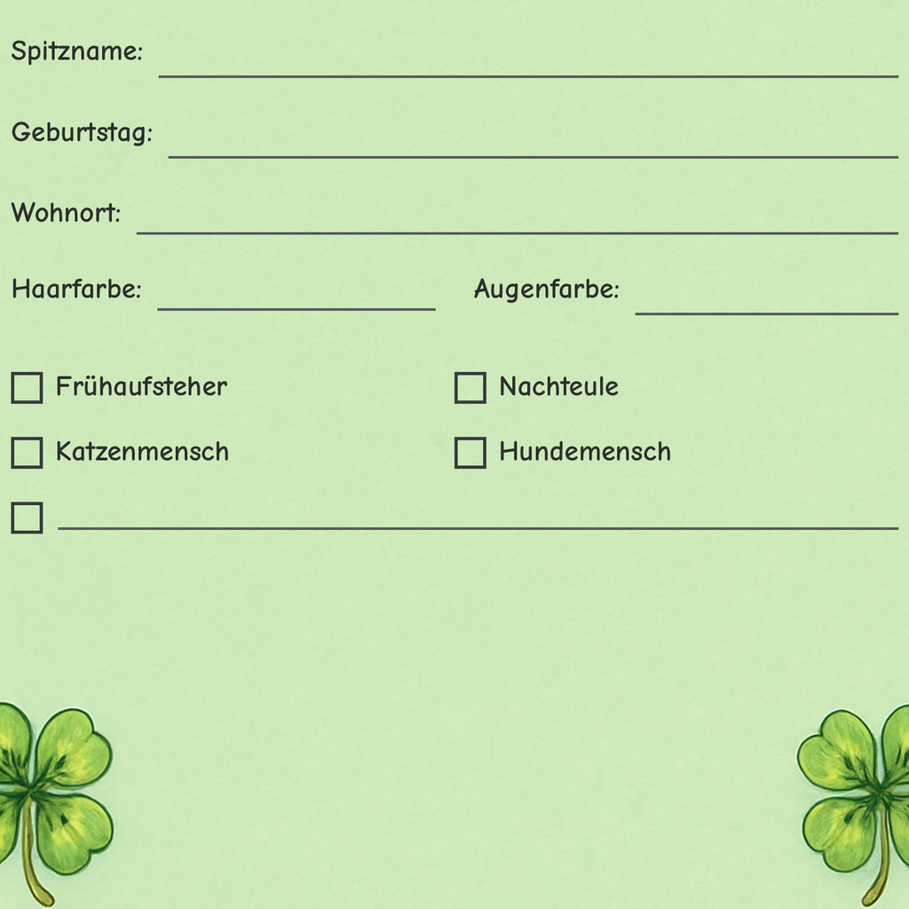 Freundebuch Four-Leaf Clover detail ankreuzfelder
