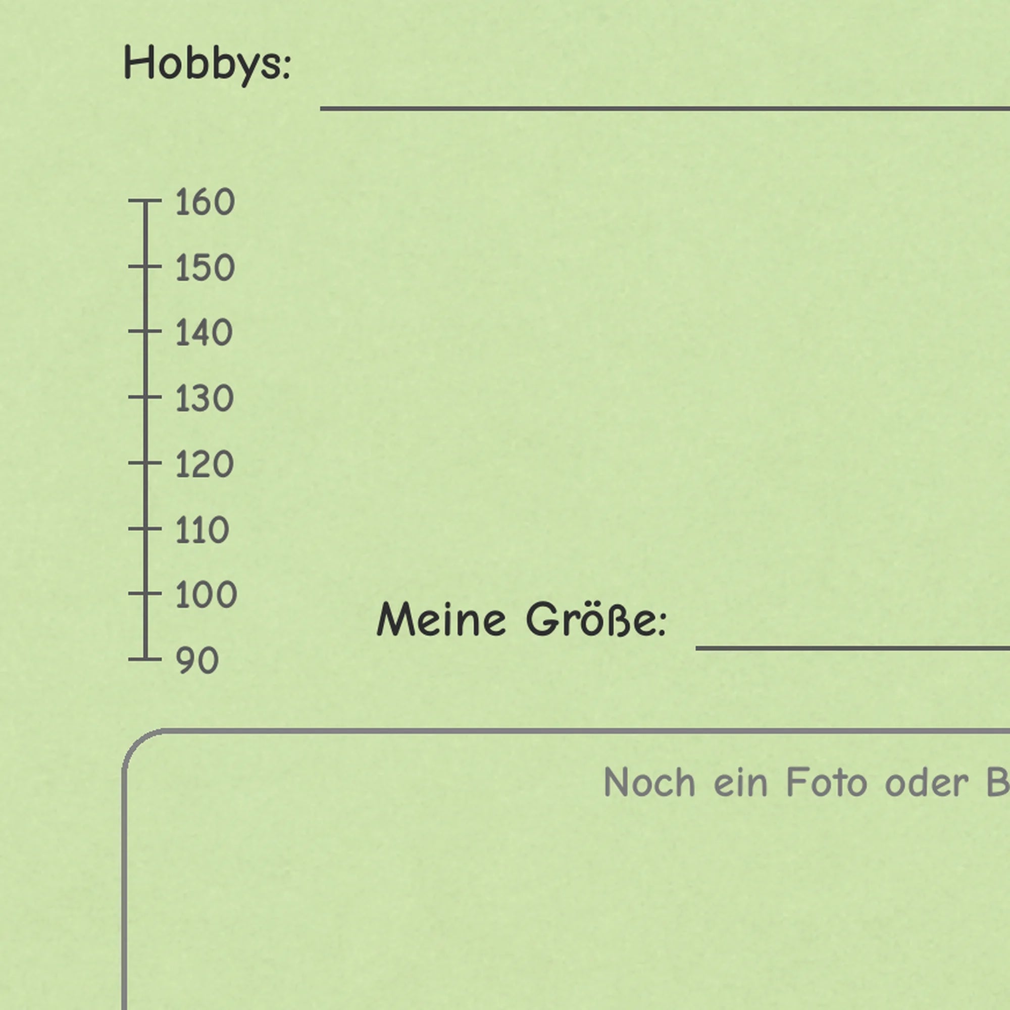 Freundebuch Brownie detail groessenmesser