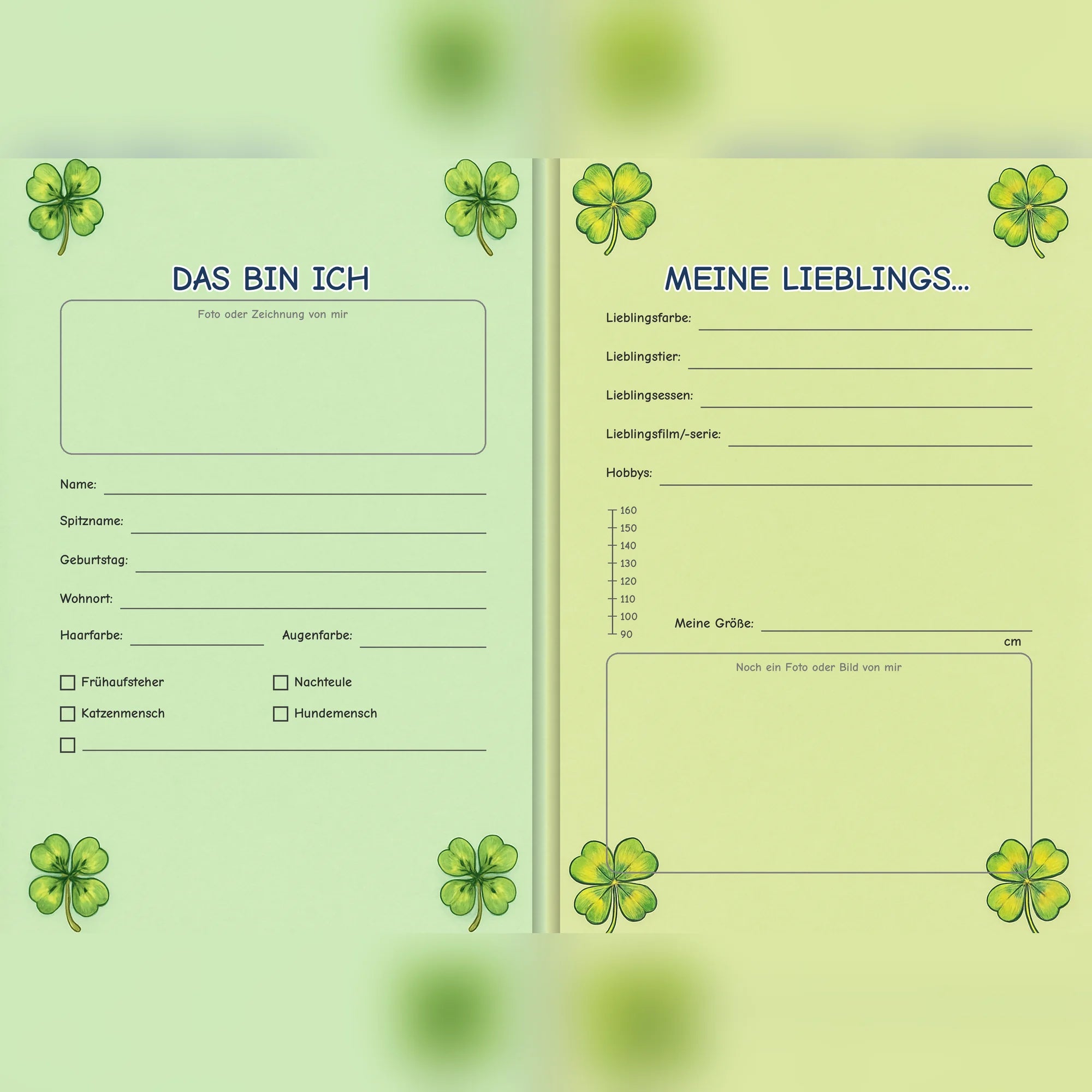 Freundebuch Four-Leaf Clover doppelseite