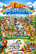 Tier Malbuch Kinder – 100 Tiere zum Ausmalen, Malbuch ab 3 Jahre
