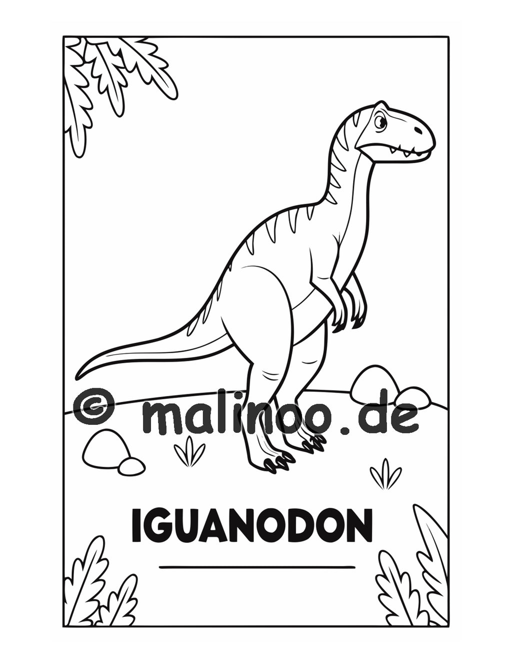 Dino Malbuch Kinder – 100 Dinosaurier zum Ausmalen, Malbuch ab 3 Jahre, MEGA-BUCH, malinoo