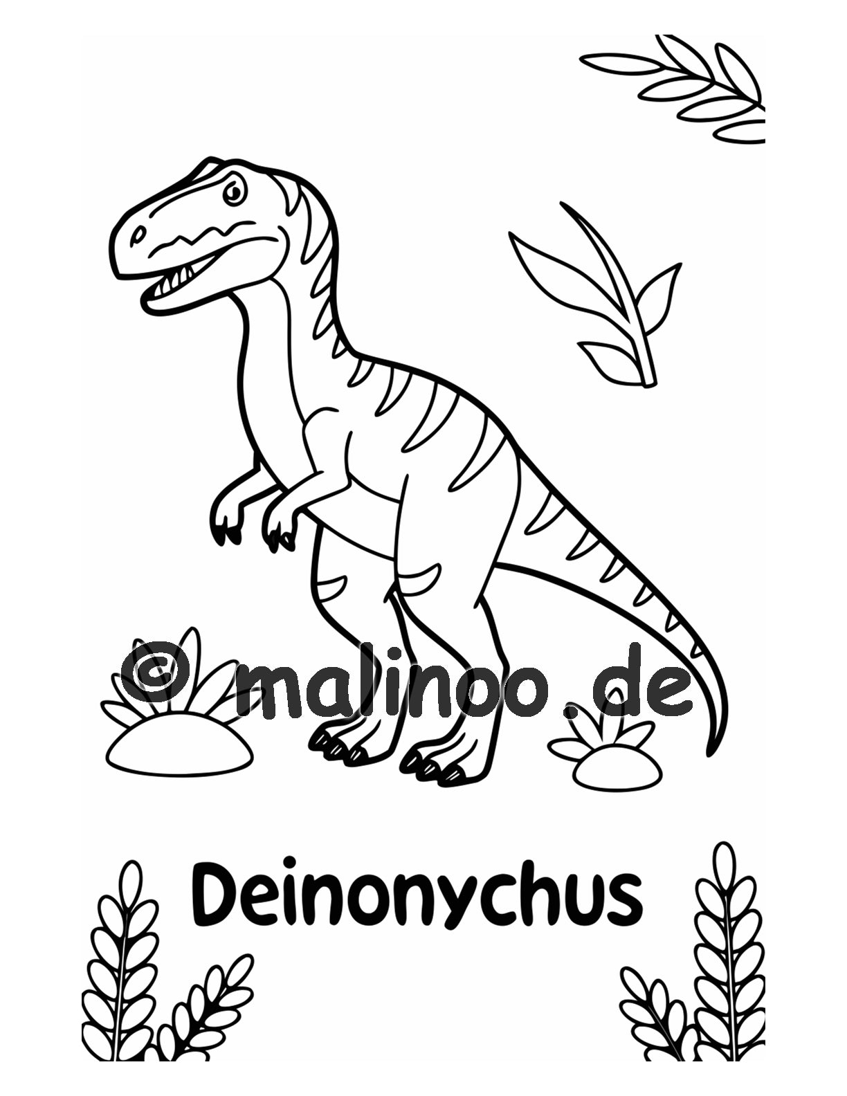 Dino Malbuch Kinder – 100 Dinosaurier zum Ausmalen, Malbuch ab 3 Jahre, MEGA-BUCH, malinoo