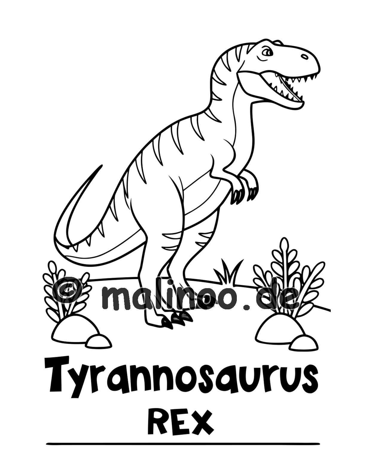 Dino Malbuch Kinder – 20 Dinosaurier zum Ausmalen, Malbuch ab 3 Jahre, Band 1, malinoo