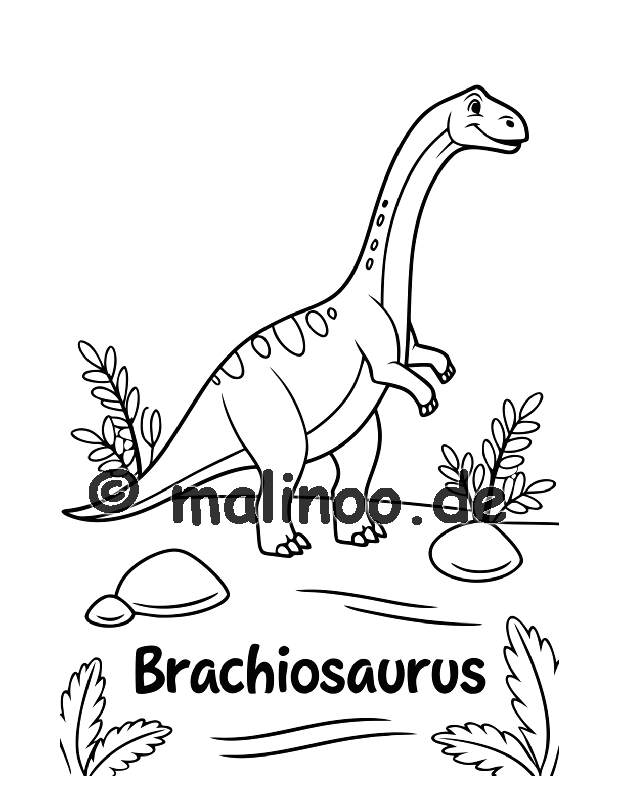 Dino Malbuch Kinder – 20 Dinosaurier zum Ausmalen, Malbuch ab 3 Jahre, Band 1, malinoo