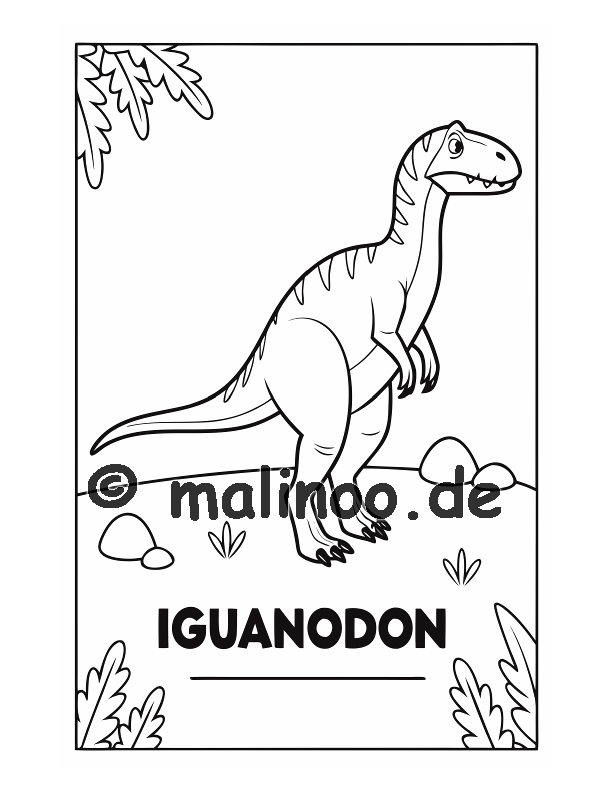 Dino Malbuch Kinder – 20 Dinosaurier zum Ausmalen, Malbuch ab 3 Jahre, Band 1, malinoo