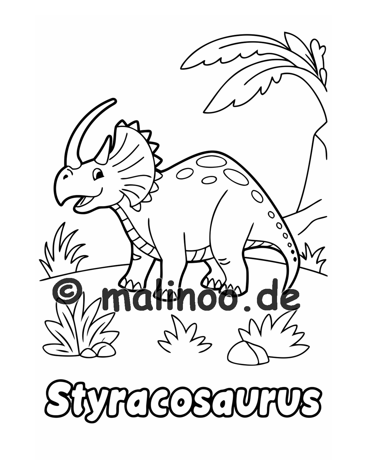 Dino Malbuch Kinder – 20 Dinosaurier zum Ausmalen, Malbuch ab 3 Jahre, Band 1, malinoo