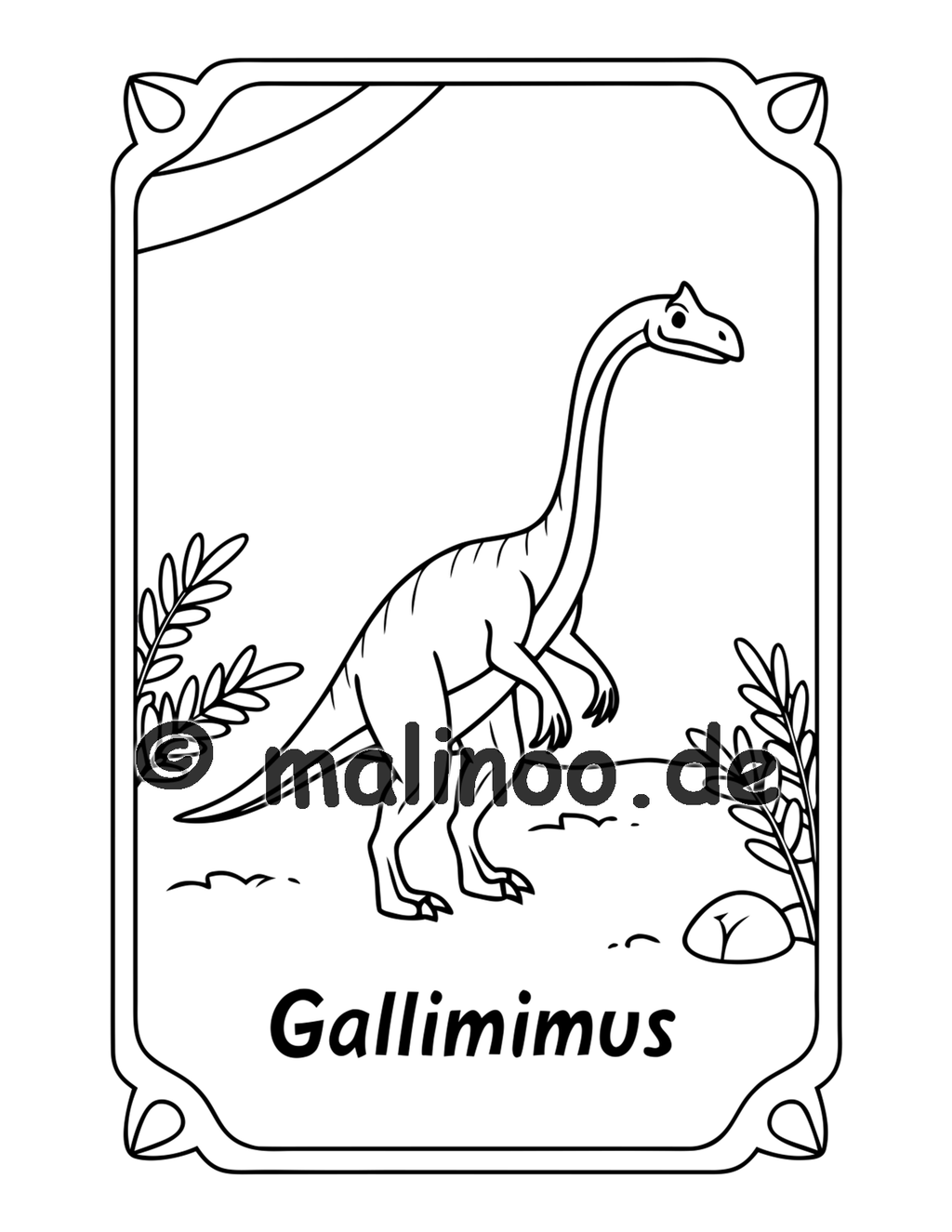 Dino Malbuch Kinder – 20 Dinosaurier zum Ausmalen, Malbuch ab 3 Jahre, Band 2, malinoo