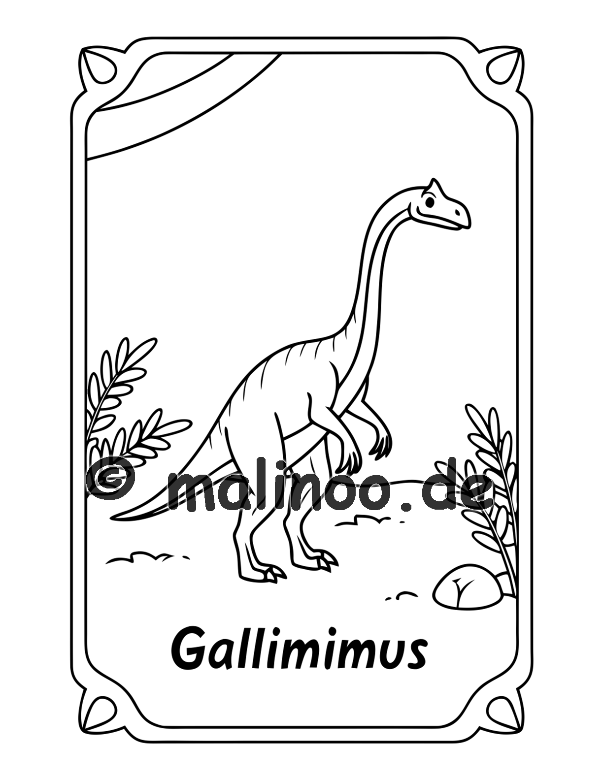 Dino Malbuch Kinder – 20 Dinosaurier zum Ausmalen, Malbuch ab 3 Jahre, Band 2, malinoo