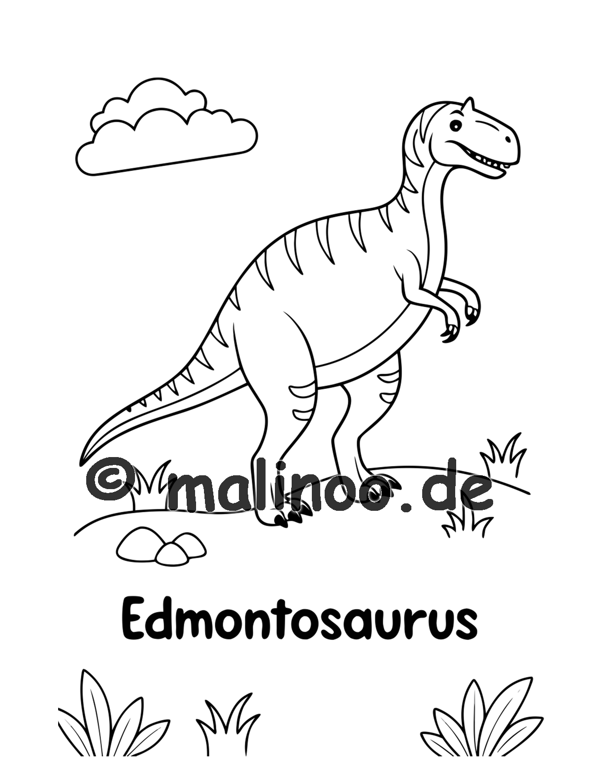Dino Malbuch Kinder – 20 Dinosaurier zum Ausmalen, Malbuch ab 3 Jahre, Band 2, malinoo