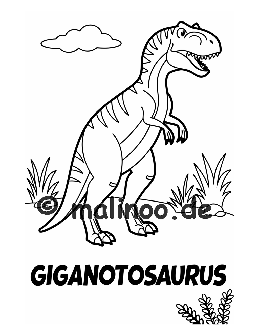 Dino Malbuch Kinder – 20 Dinosaurier zum Ausmalen, Malbuch ab 3 Jahre, Band 2, malinoo