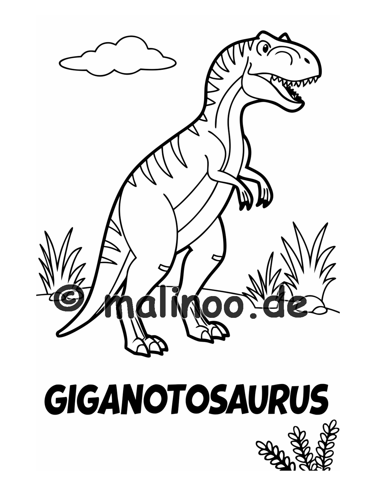 Dino Malbuch Kinder – 20 Dinosaurier zum Ausmalen, Malbuch ab 3 Jahre, Band 2, malinoo
