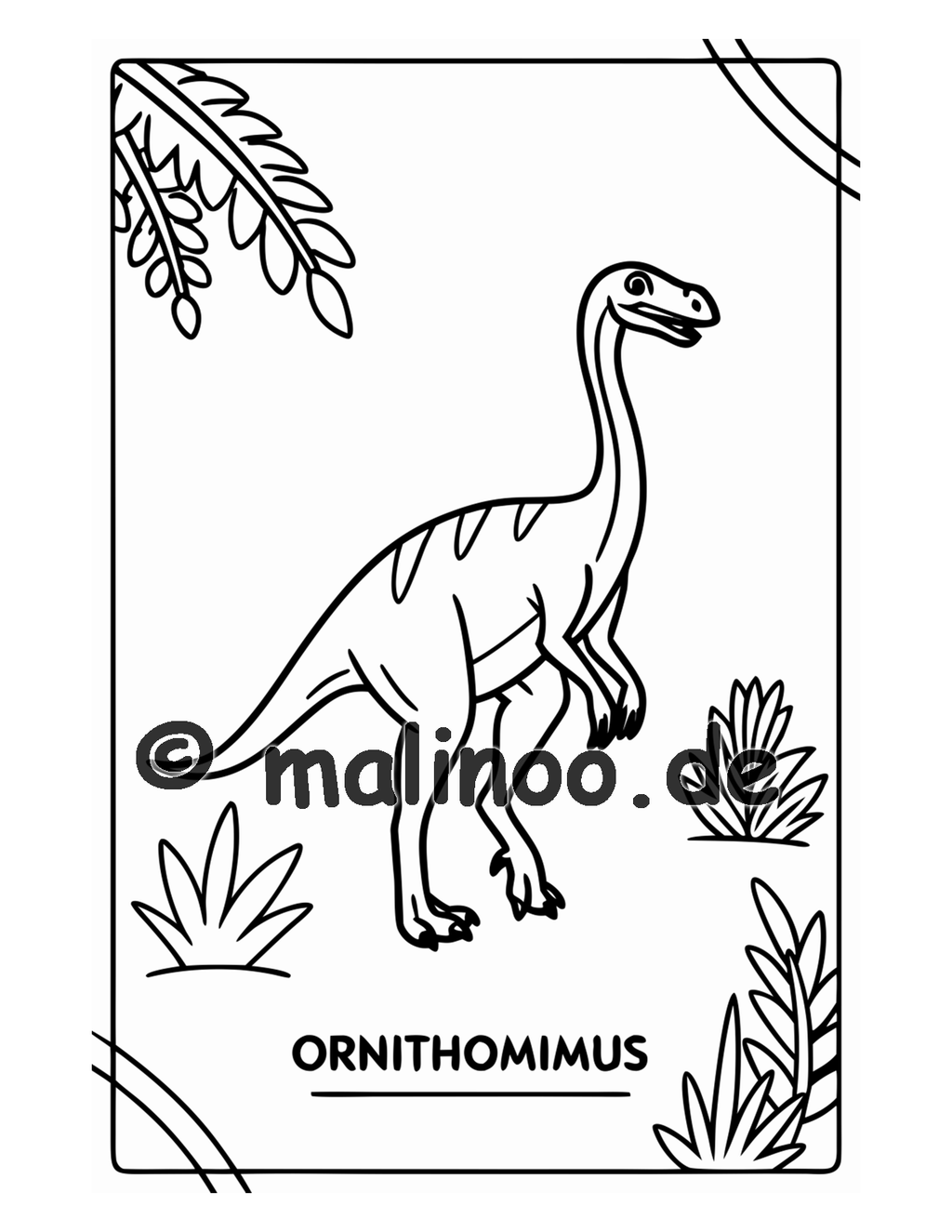 Dino Malbuch Kinder – 20 Dinosaurier zum Ausmalen, Malbuch ab 3 Jahre, Band 2, malinoo