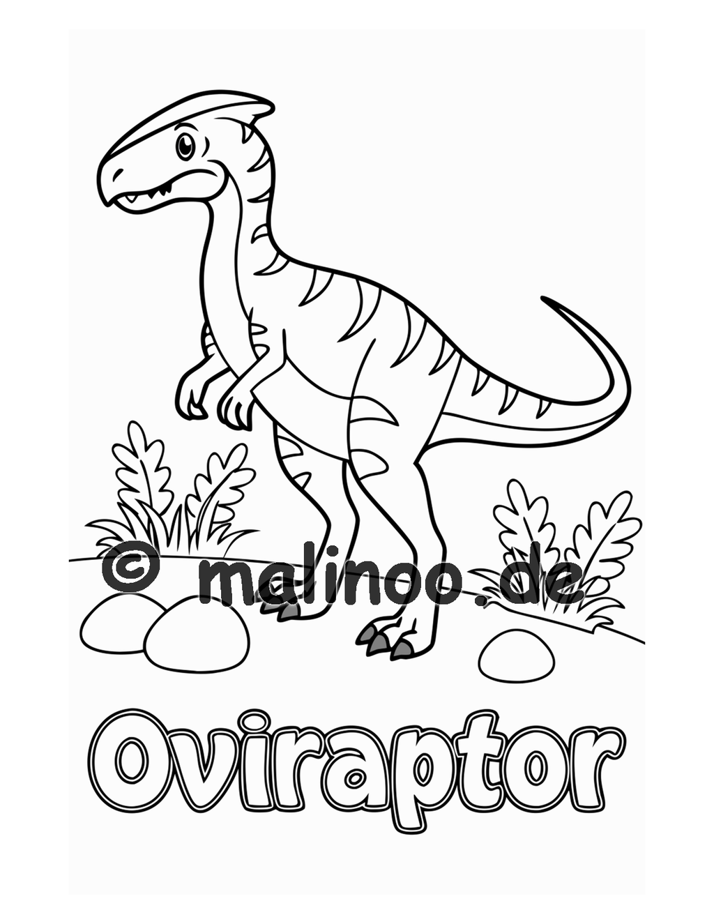 Dino Malbuch Kinder – 20 Dinosaurier zum Ausmalen, Malbuch ab 3 Jahre, Band 2, malinoo