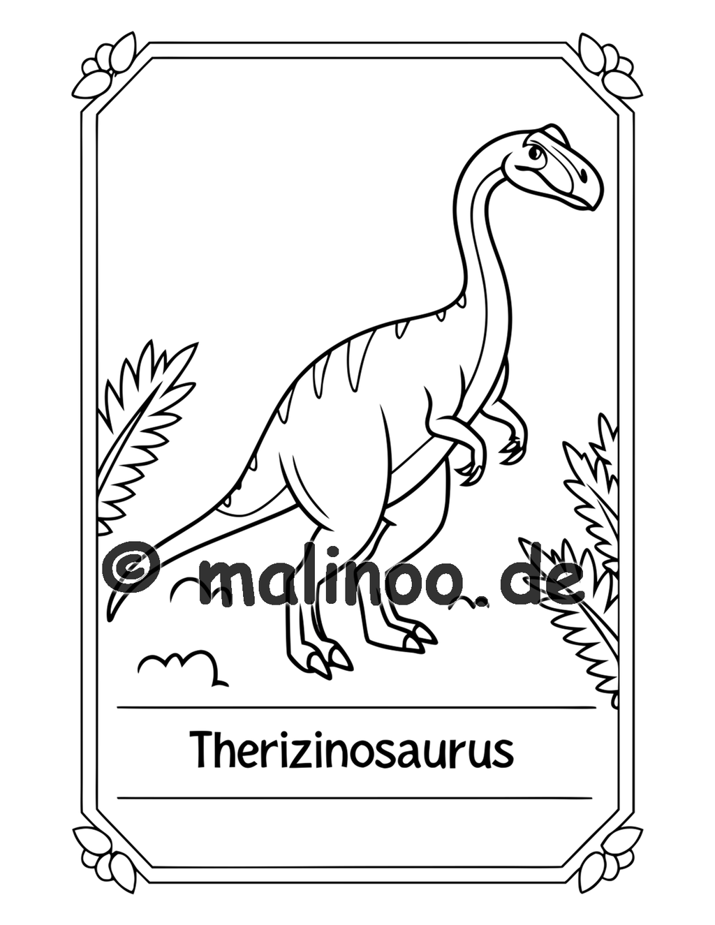Dino Malbuch Kinder – 20 Dinosaurier zum Ausmalen, Malbuch ab 3 Jahre, Band 2, malinoo