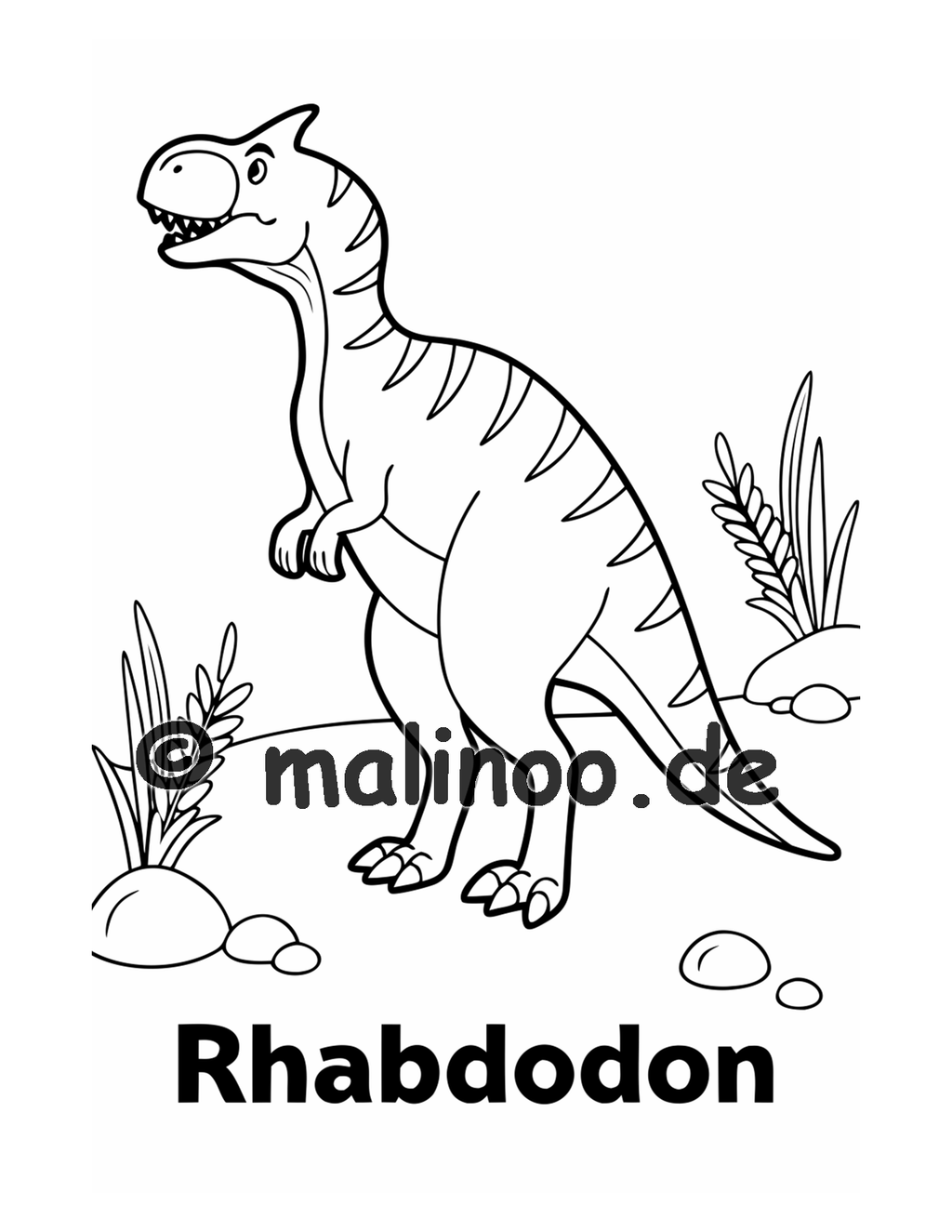Dino Malbuch Kinder – 20 Dinosaurier zum Ausmalen, Malbuch ab 3 Jahre, Band 2, malinoo