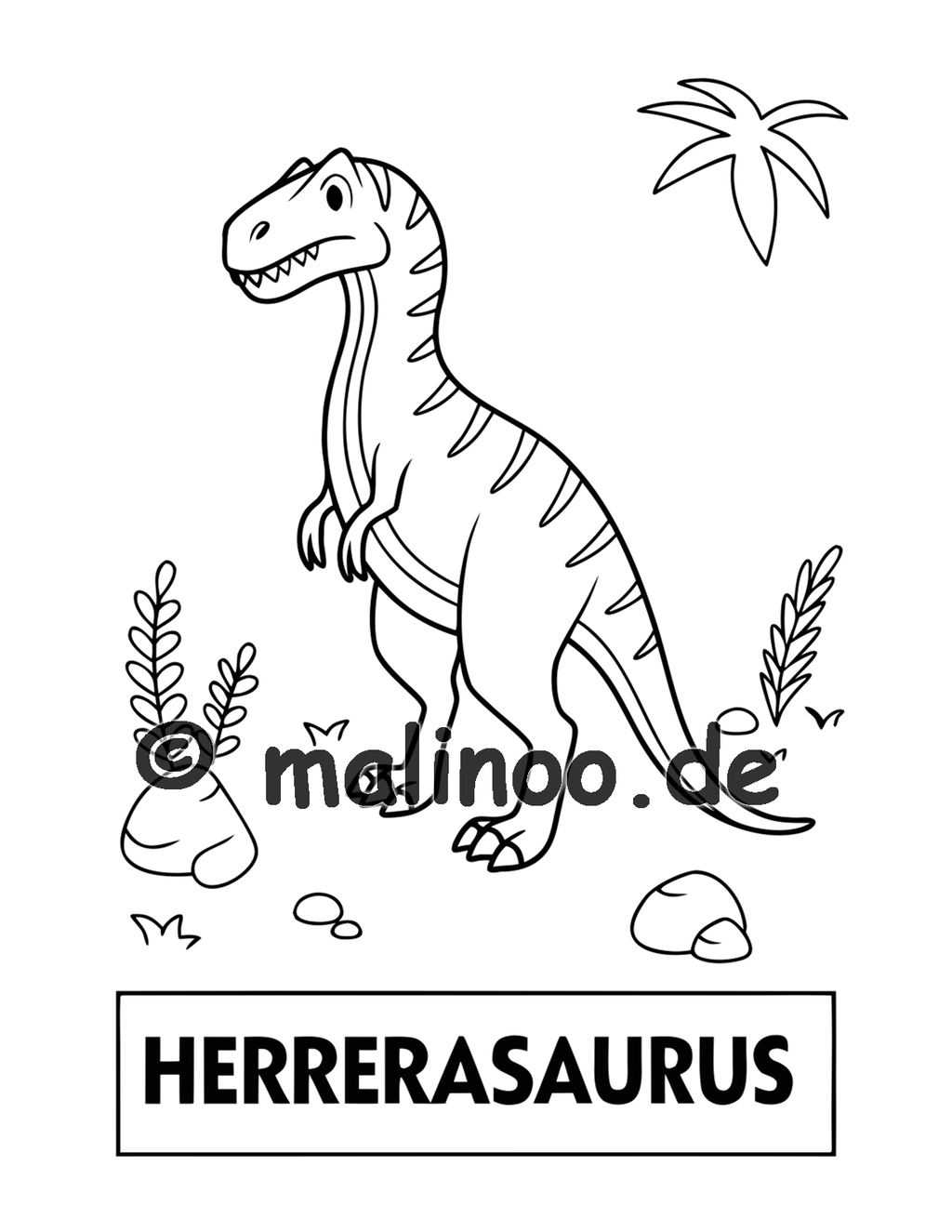 Dino Malbuch Kinder – 20 Dinosaurier zum Ausmalen, Malbuch ab 3 Jahre, Band 2, malinoo