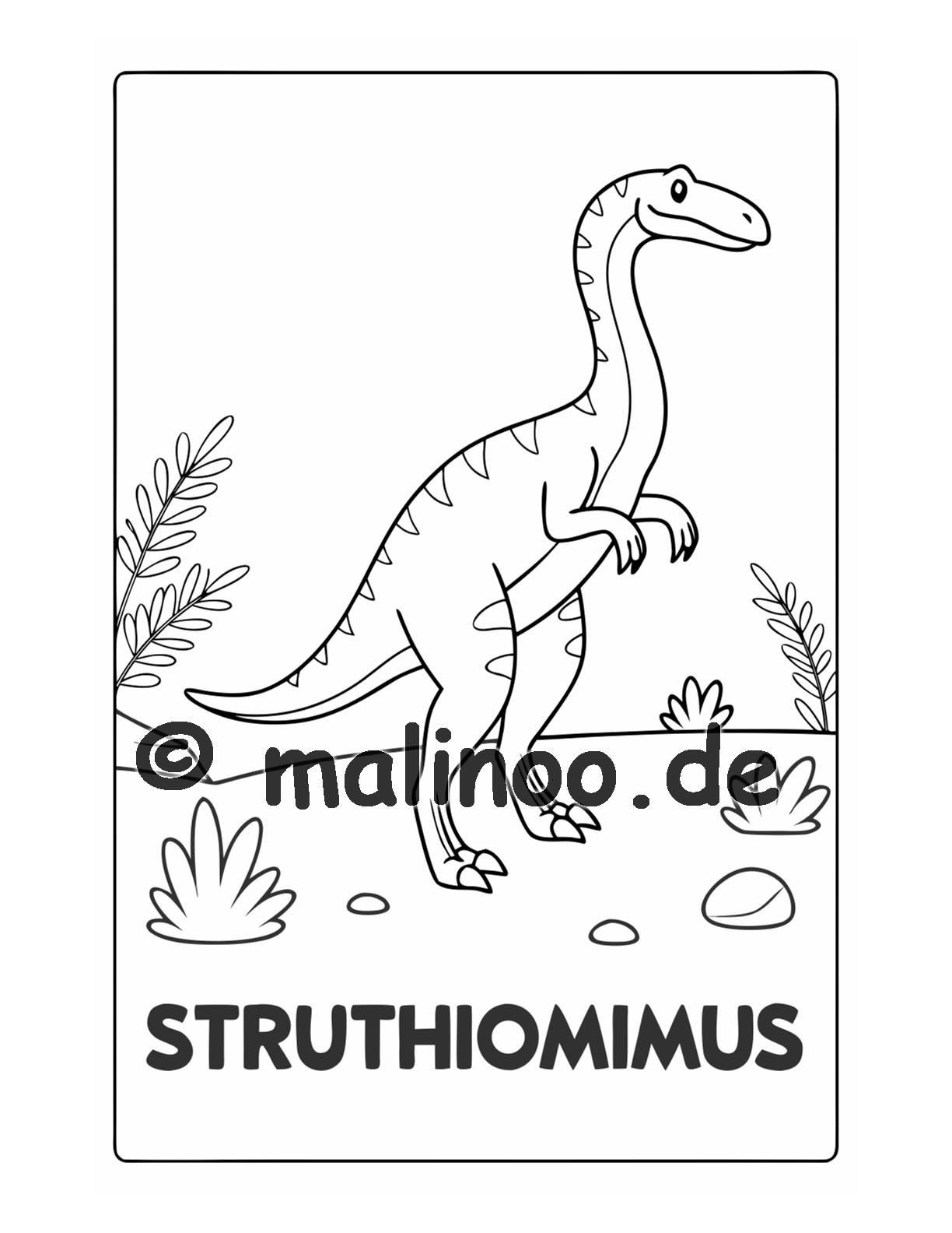 Dino Malbuch Kinder – 20 Dinosaurier zum Ausmalen, Malbuch ab 3 Jahre, Band 2, malinoo