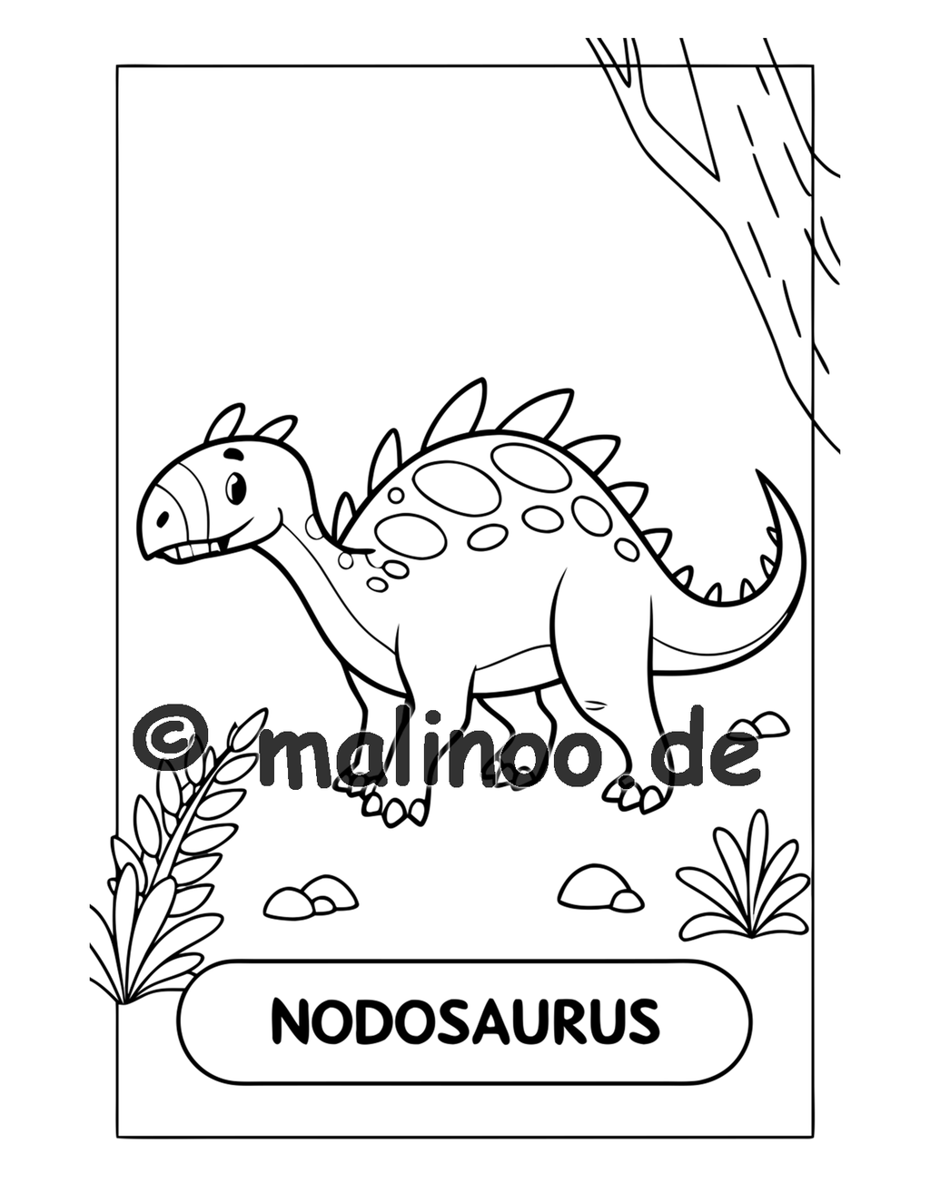 Dino Malbuch Kinder – 20 Dinosaurier zum Ausmalen, Malbuch ab 3 Jahre, Band 3, malinoo