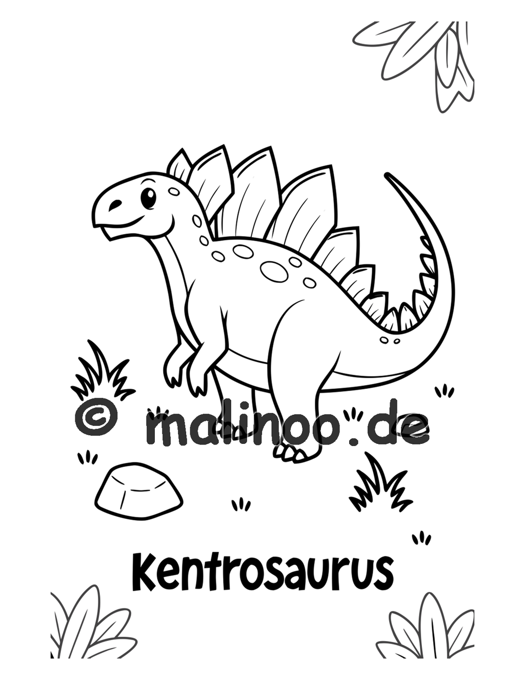 Dino Malbuch Kinder – 20 Dinosaurier zum Ausmalen, Malbuch ab 3 Jahre, Band 3, malinoo