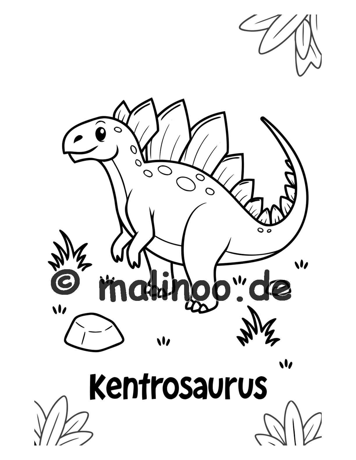 Dino Malbuch Kinder – 20 Dinosaurier zum Ausmalen, Malbuch ab 3 Jahre, Band 3, malinoo