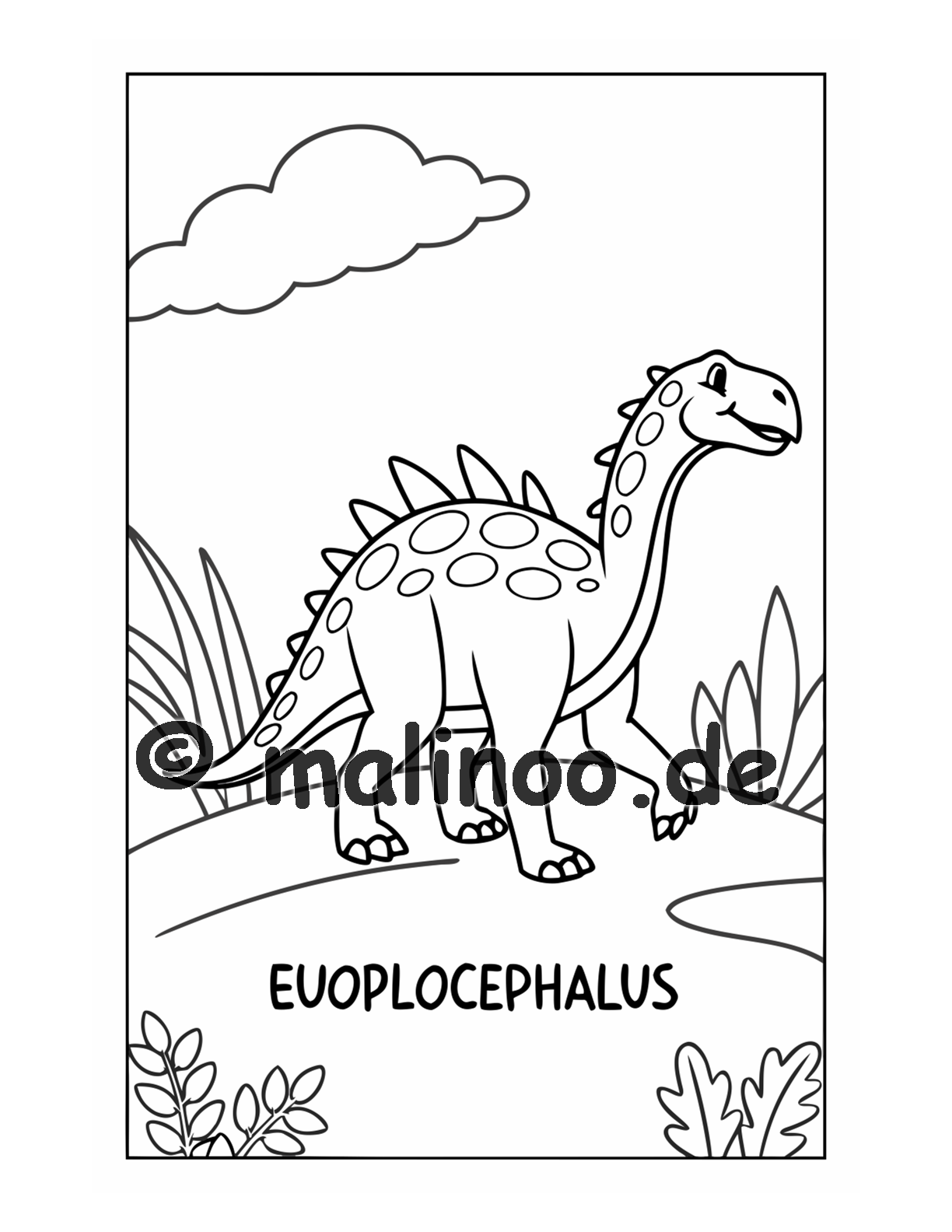 Dino Malbuch Kinder – 20 Dinosaurier zum Ausmalen, Malbuch ab 3 Jahre, Band 3, malinoo