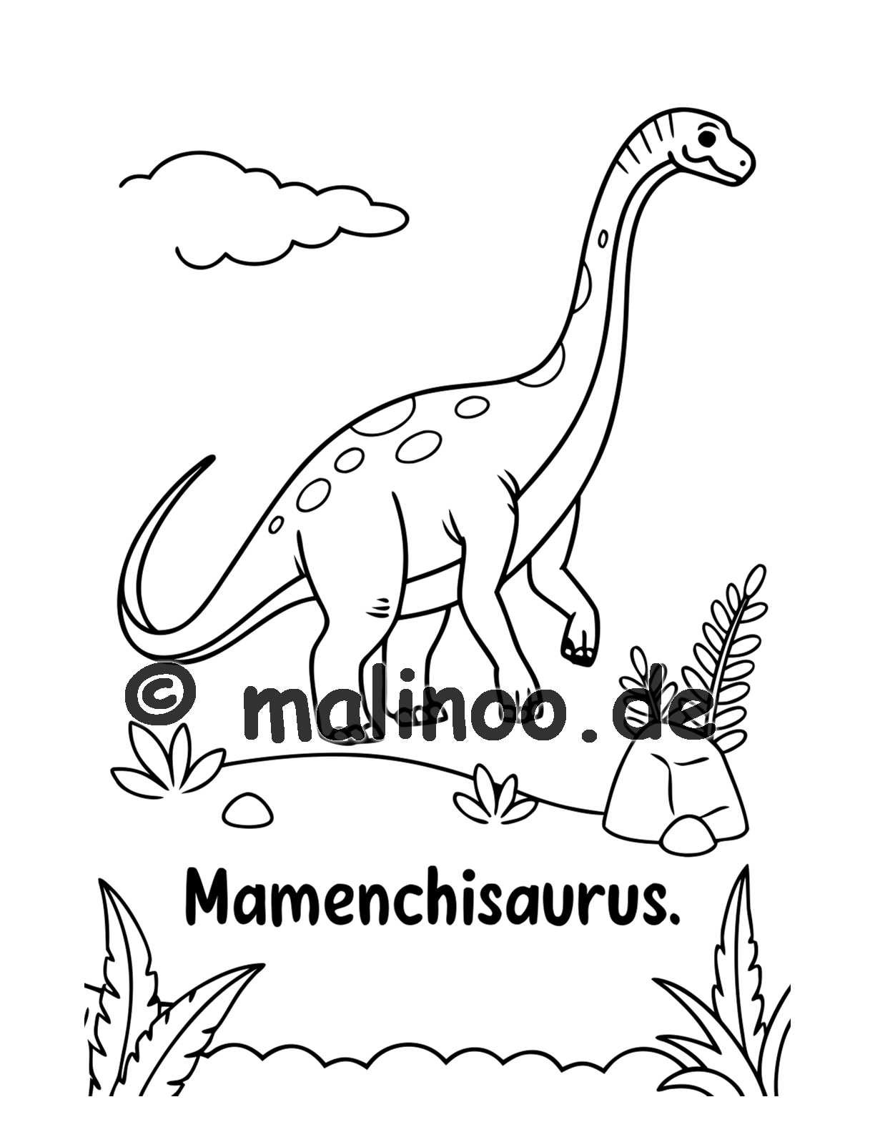 Dino Malbuch Kinder – 20 Dinosaurier zum Ausmalen, Malbuch ab 3 Jahre, Band 3, malinoo