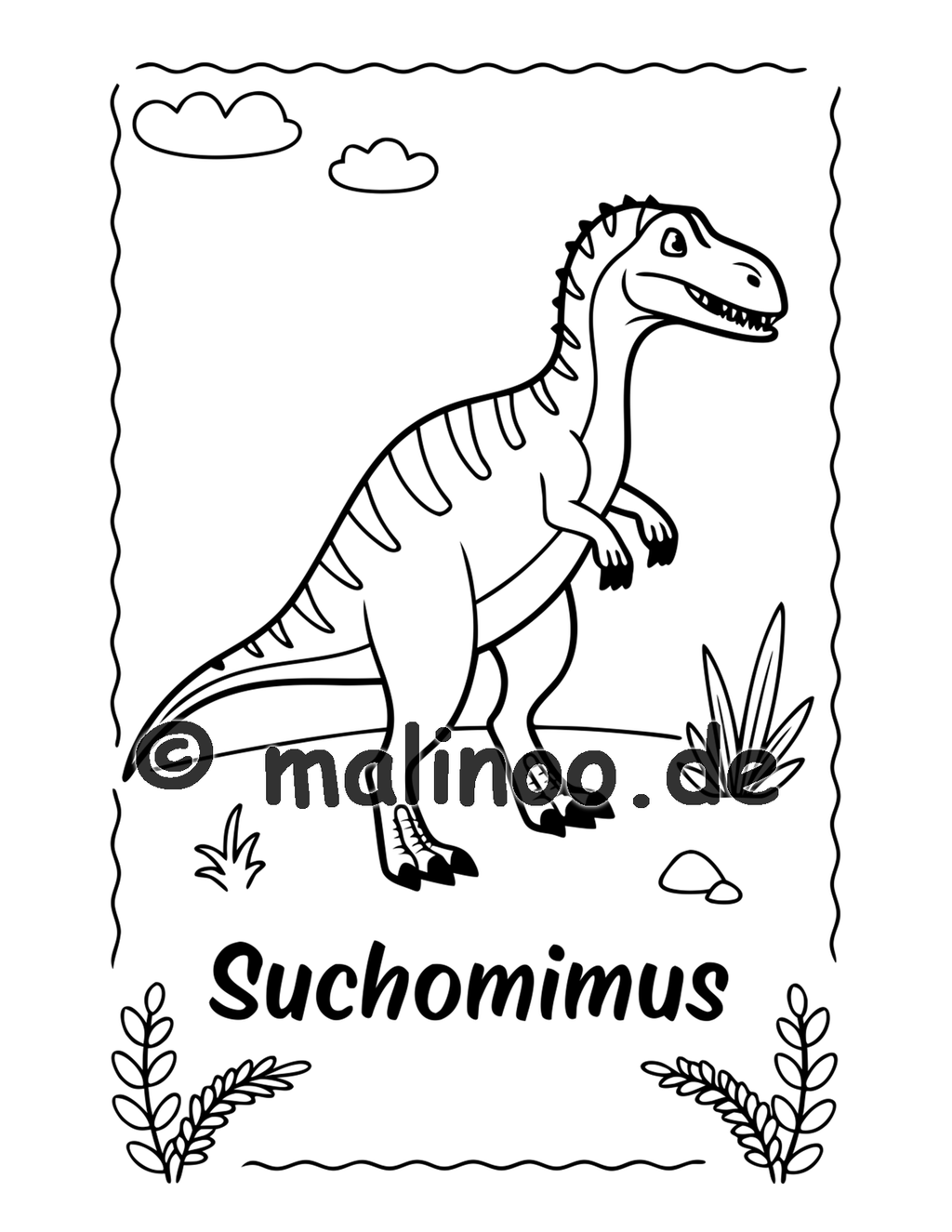 Dino Malbuch Kinder – 20 Dinosaurier zum Ausmalen, Malbuch ab 3 Jahre, Band 3, malinoo