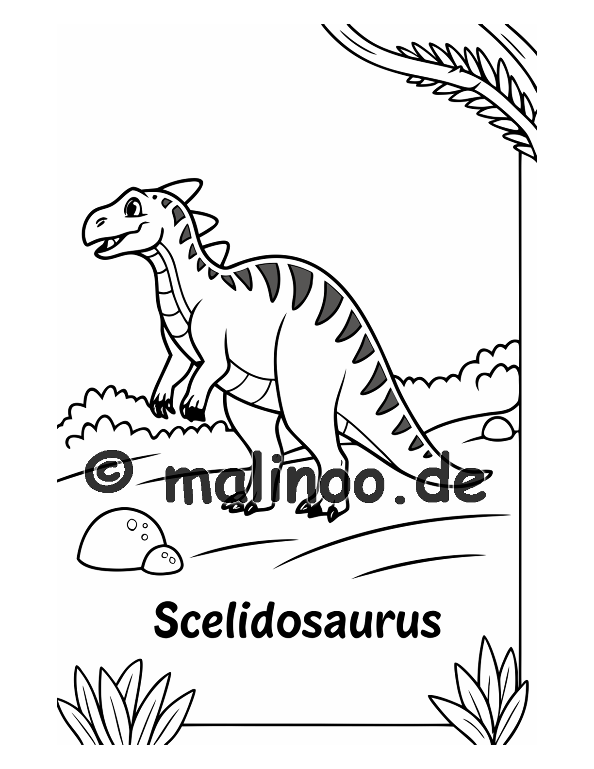 Dino Malbuch Kinder – 20 Dinosaurier zum Ausmalen, Malbuch ab 3 Jahre, Band 3, malinoo
