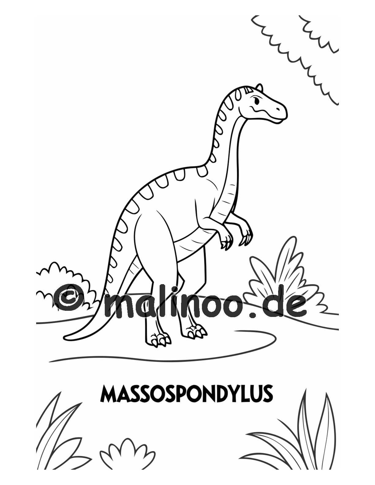 Dino Malbuch Kinder – 20 Dinosaurier zum Ausmalen, Malbuch ab 3 Jahre, Band 3, malinoo
