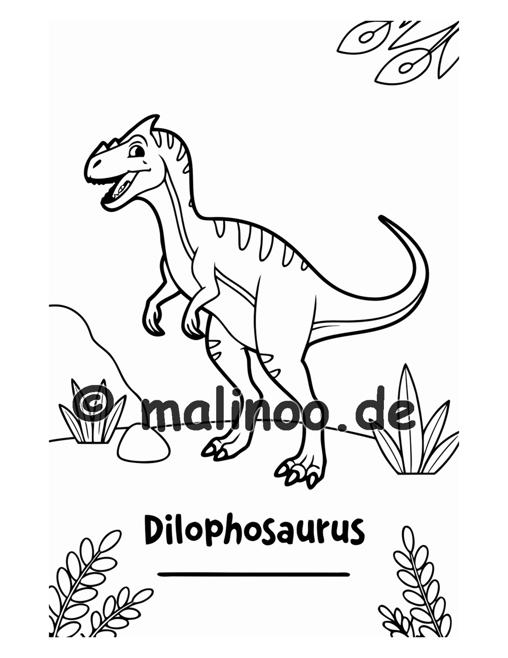 Dino Malbuch Kinder – 20 Dinosaurier zum Ausmalen, Malbuch ab 3 Jahre, Band 3, malinoo