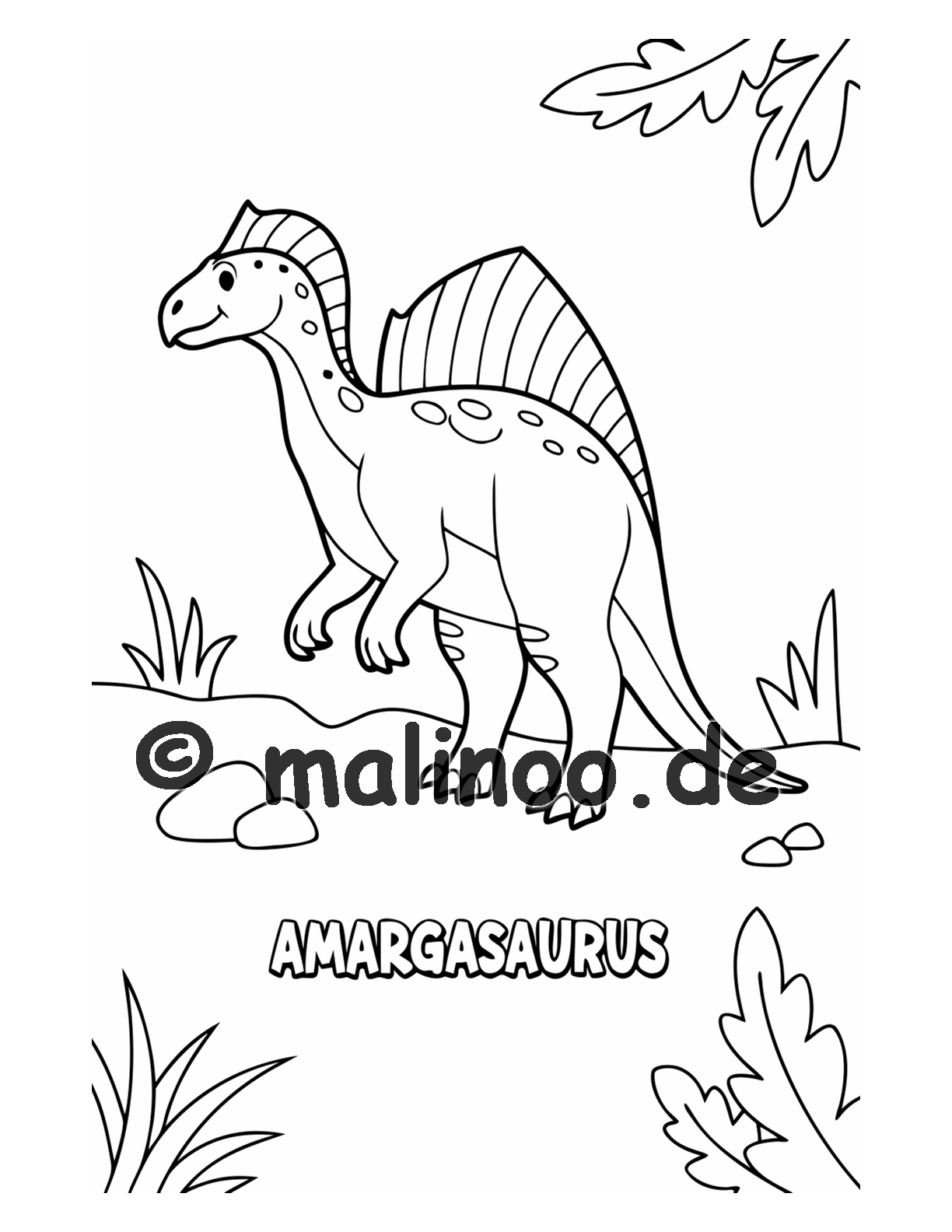 Dino Malbuch Kinder – 20 Dinosaurier zum Ausmalen, Malbuch ab 3 Jahre, Band 3, malinoo