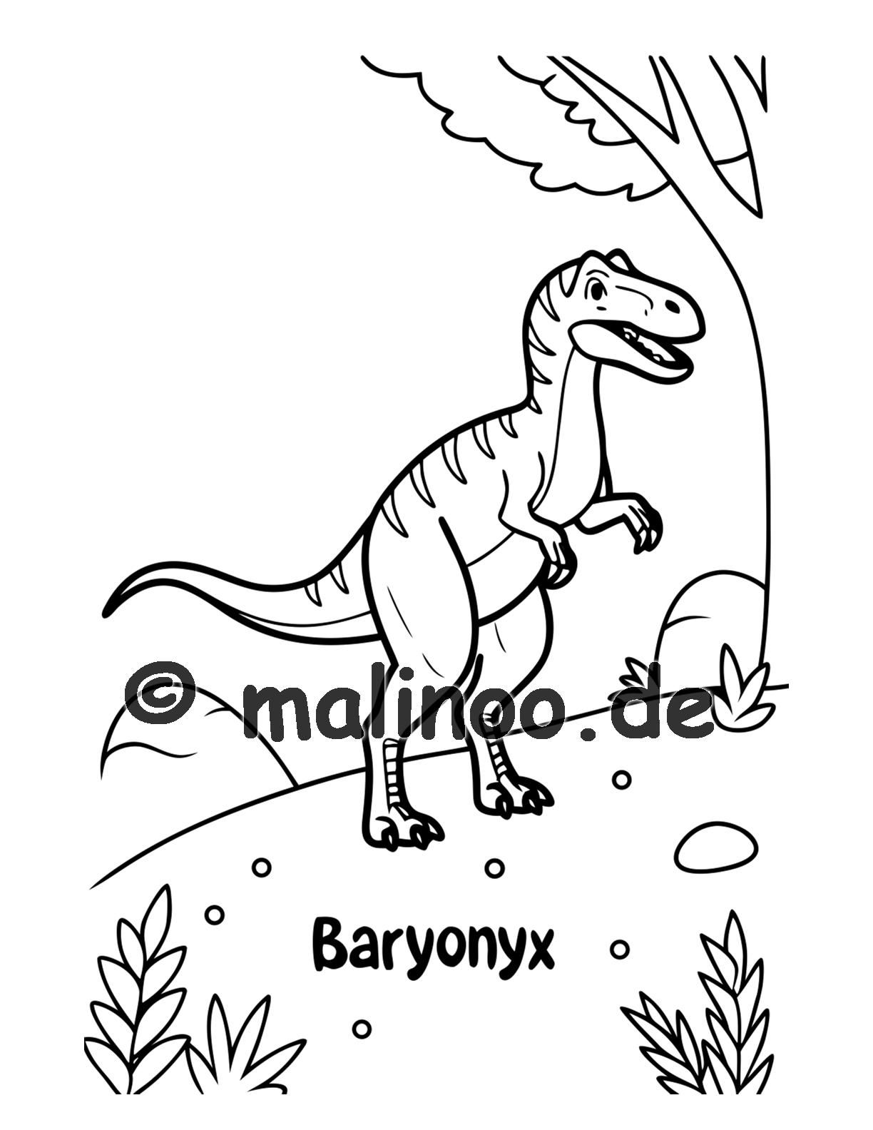 Dino Malbuch Kinder – 20 Dinosaurier zum Ausmalen, Malbuch ab 3 Jahre, Band 3, malinoo