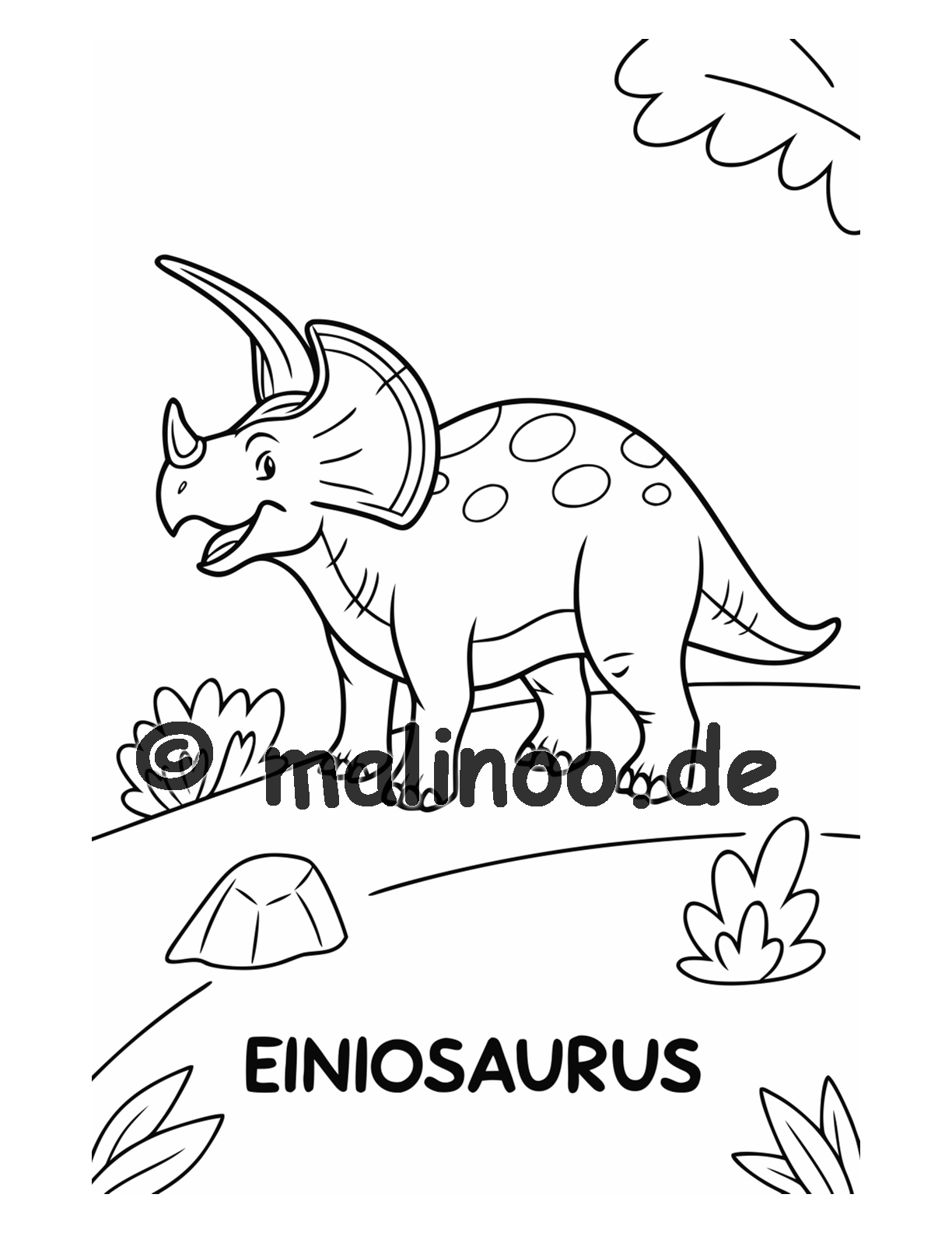 Dino Malbuch Kinder – 20 Dinosaurier zum Ausmalen, Malbuch ab 3 Jahre, Band 4, malinoo