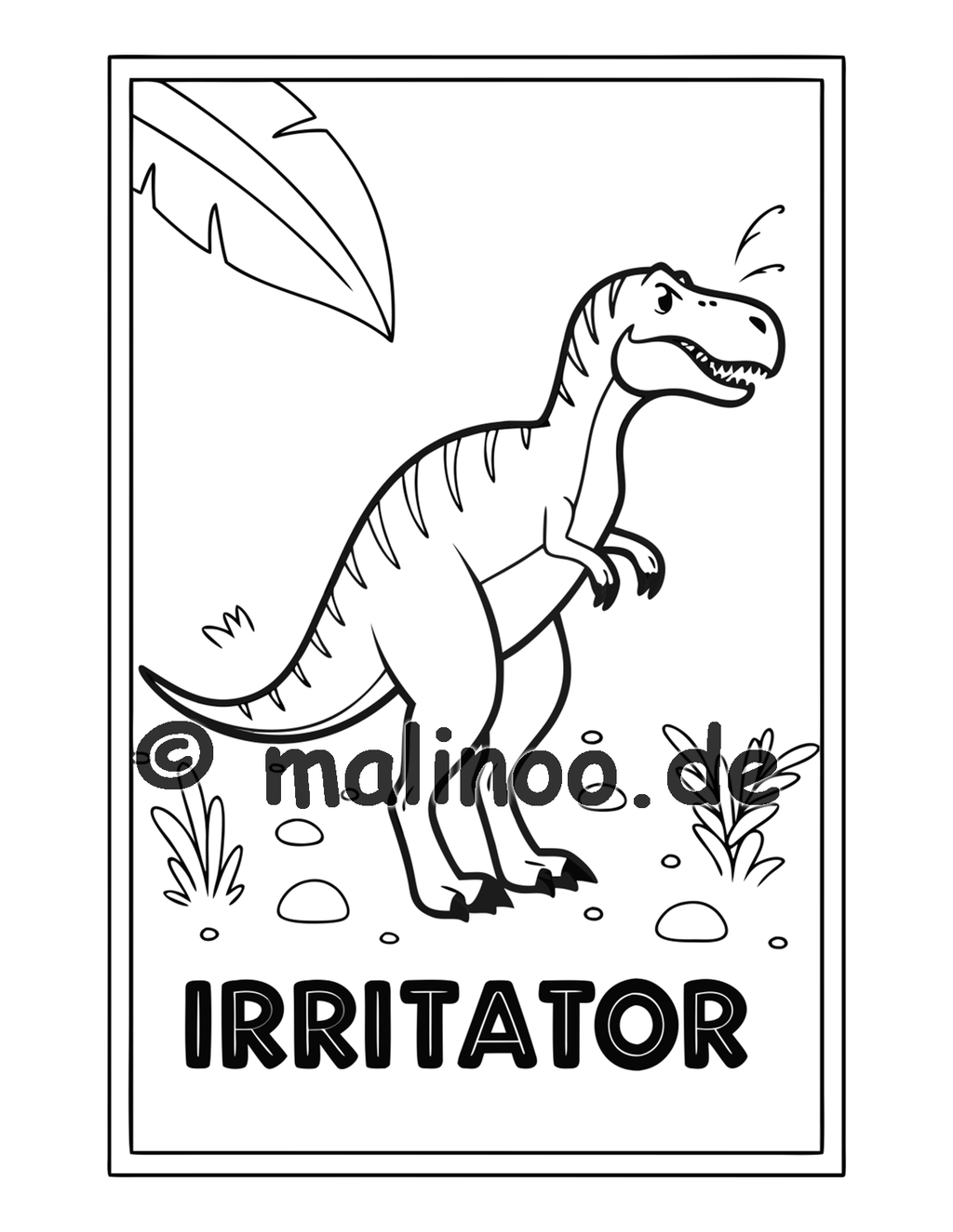 Dino Malbuch Kinder – 50 Dinosaurier zum Ausmalen, Malbuch ab 3 Jahre, Buch 2, malinoo