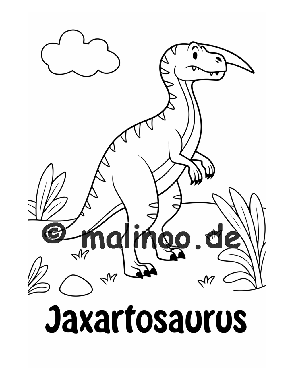 Dino Malbuch Kinder – 50 Dinosaurier zum Ausmalen, Malbuch ab 3 Jahre, Buch 2, malinoo
