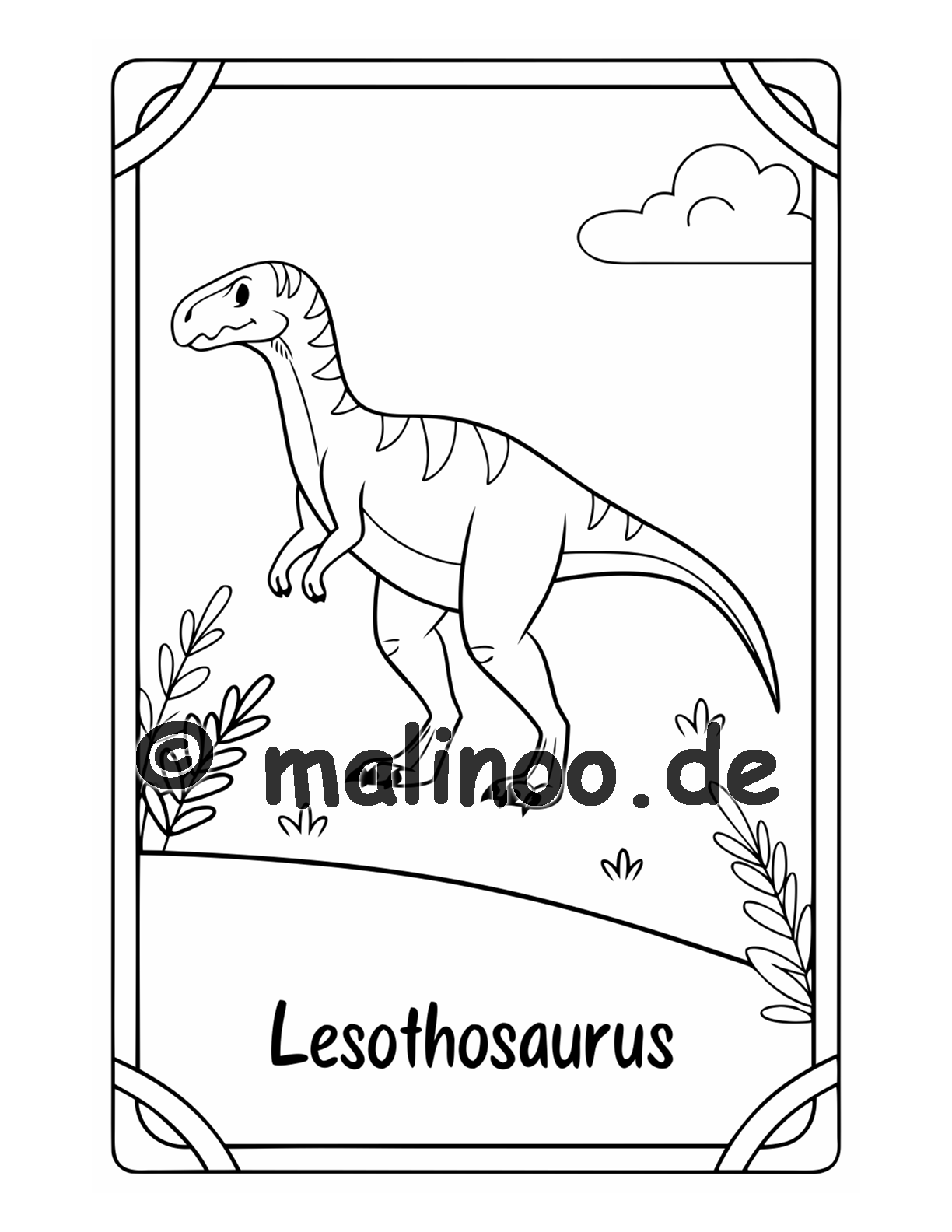 Dino Malbuch Kinder – 20 Dinosaurier zum Ausmalen, Malbuch ab 3 Jahre, Band 4, malinoo