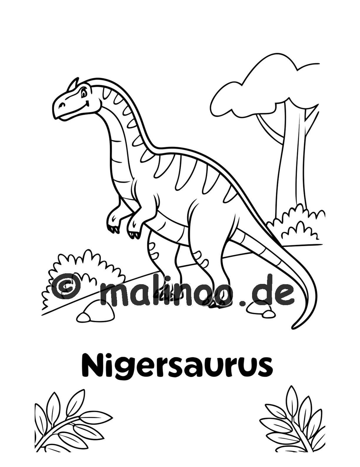 Dino Malbuch Kinder – 20 Dinosaurier zum Ausmalen, Malbuch ab 3 Jahre, Band 4, malinoo