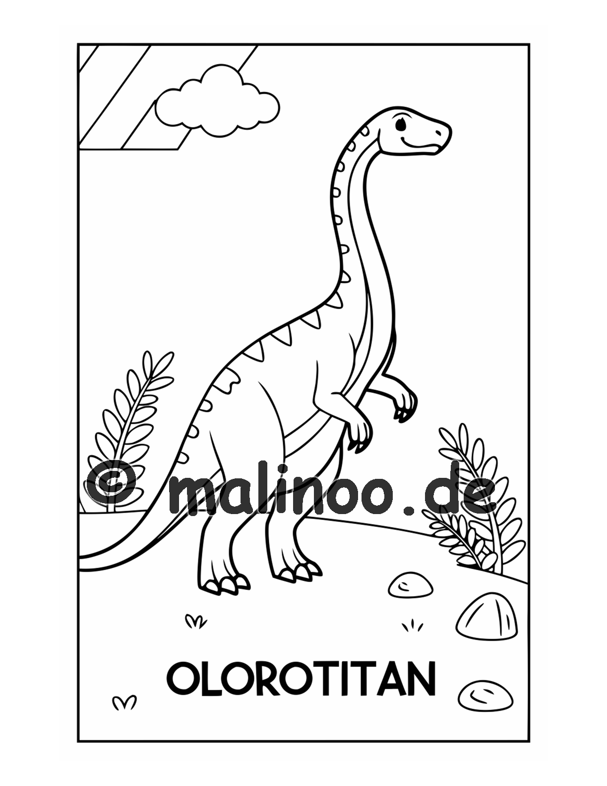 Dino Malbuch Kinder – 20 Dinosaurier zum Ausmalen, Malbuch ab 3 Jahre, Band 4, malinoo