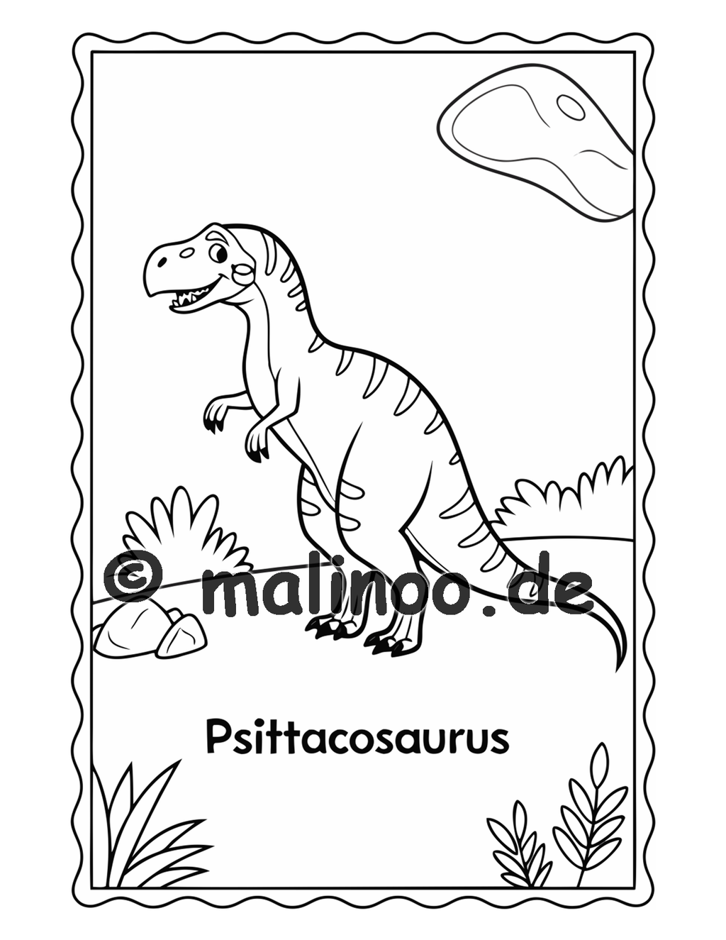 Dino Malbuch Kinder – 20 Dinosaurier zum Ausmalen, Malbuch ab 3 Jahre, Band 4, malinoo