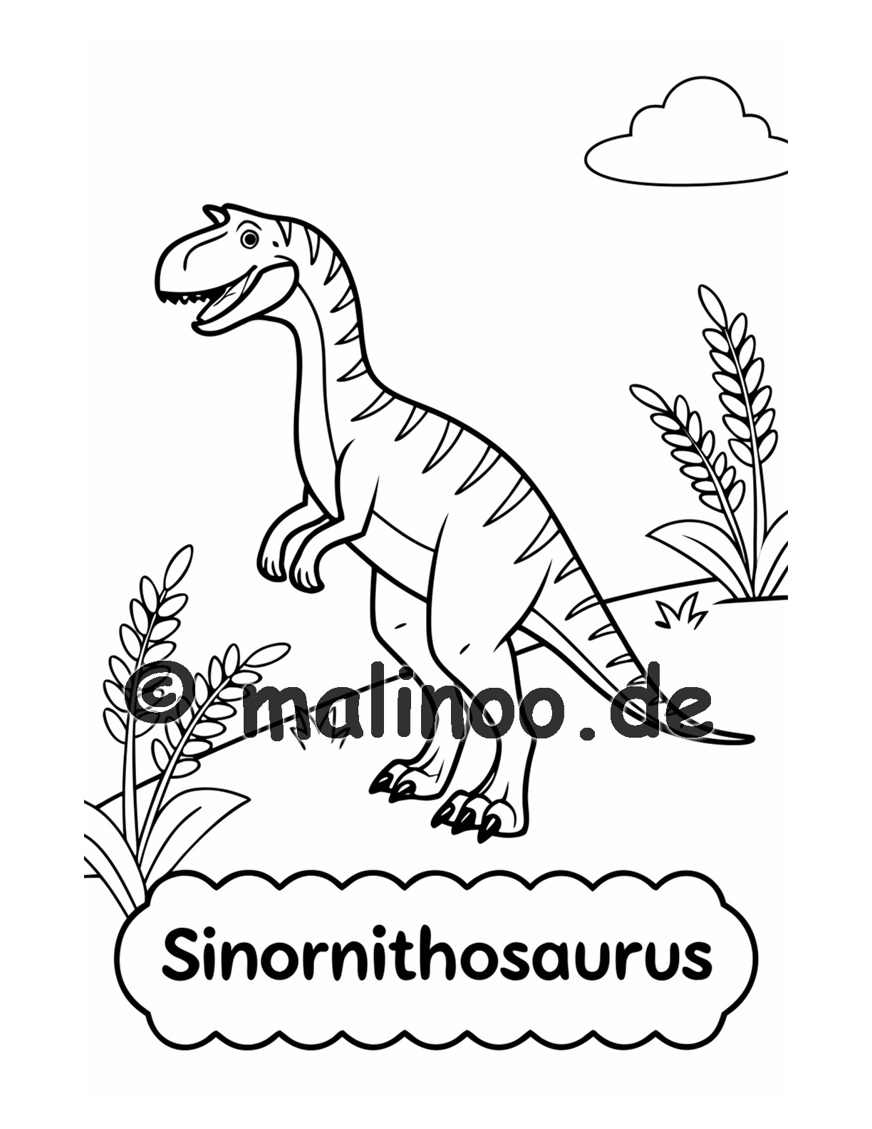 Dino Malbuch Kinder – 20 Dinosaurier zum Ausmalen, Malbuch ab 3 Jahre, Band 4, malinoo