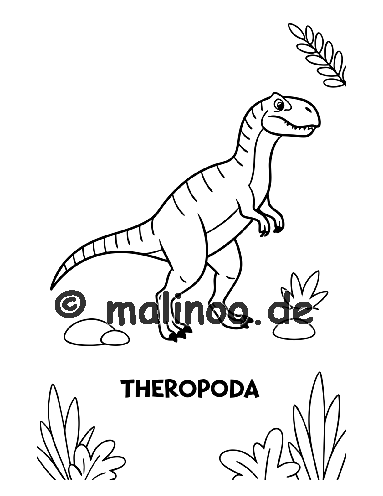 Dino Malbuch Kinder – 20 Dinosaurier zum Ausmalen, Malbuch ab 3 Jahre, Band 4, malinoo
